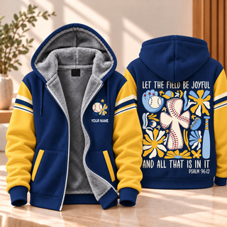 Baseball Floral Personalized Fleece Jacket