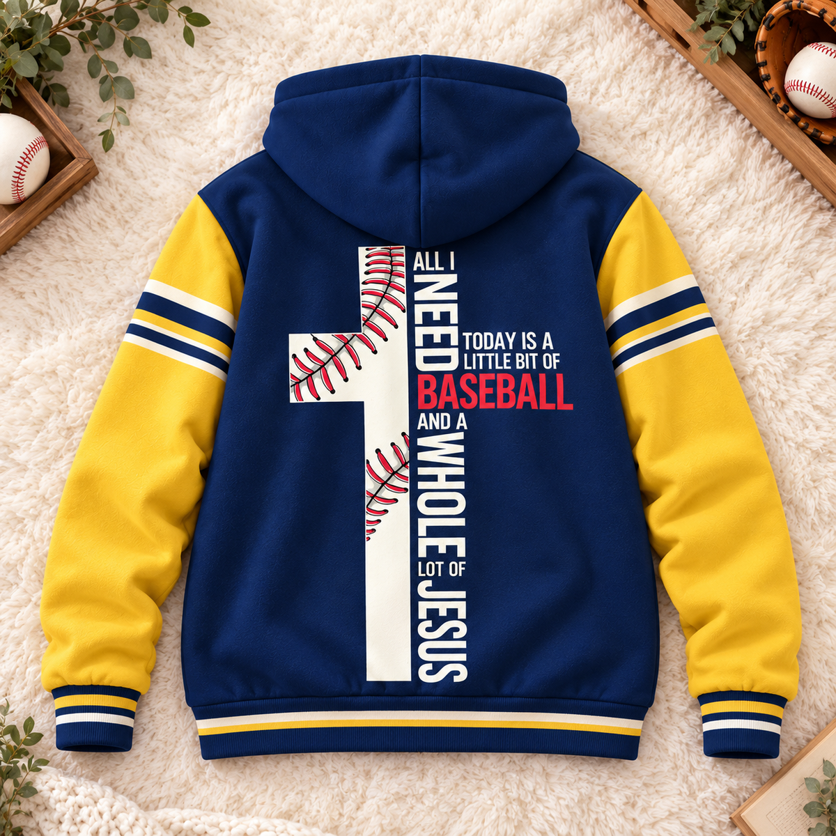 Navy Gold Baseball Personalized Fleece Jacket