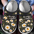 His Way Is Better Dark Daisy Clogs Shoes