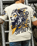 Blessed By God Loved By Jesus Lion Men's All Over Print Shirt - Trunx369337