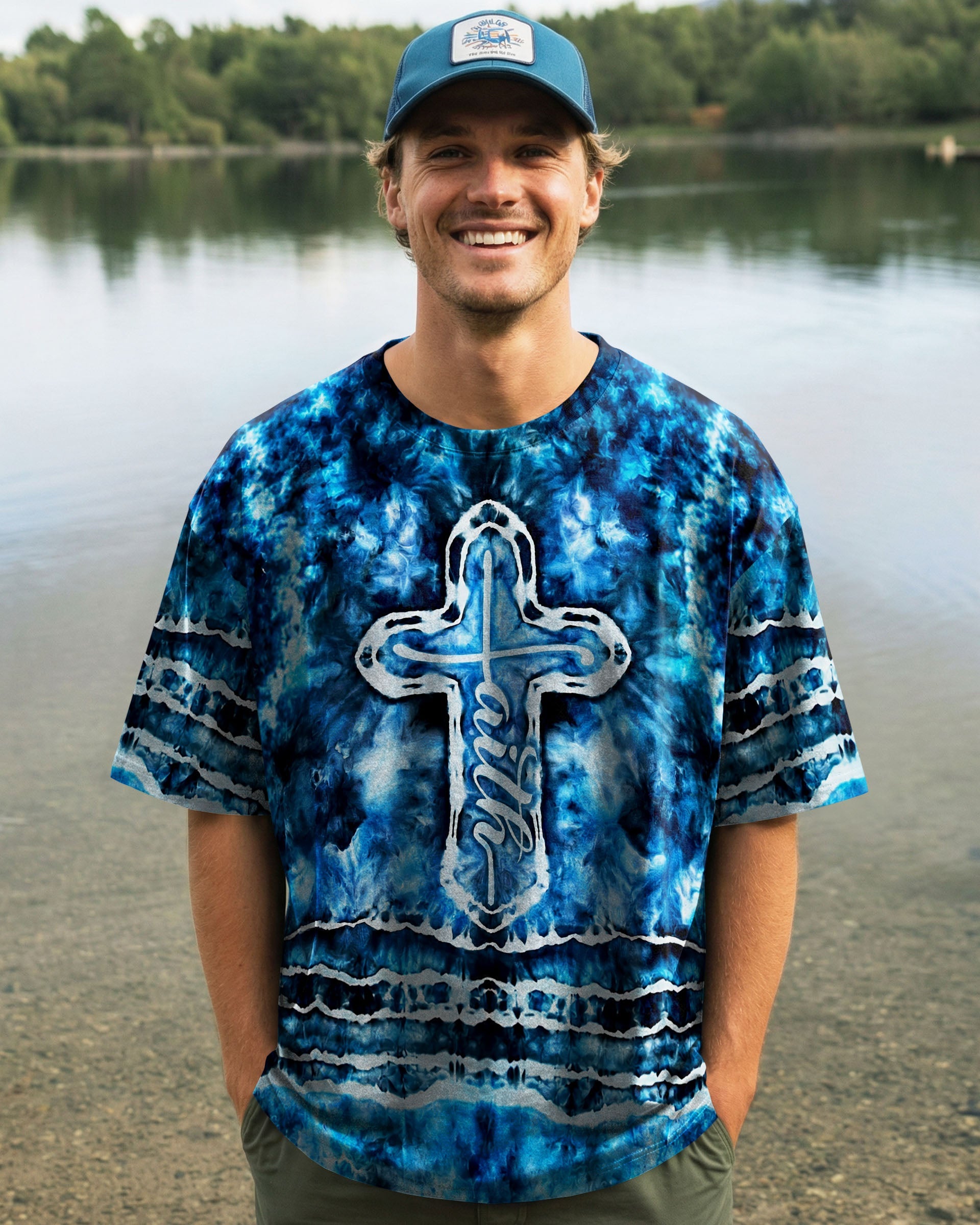 Faith Cross Burst Men's All Over Print Shirt - Trunx259716