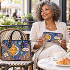 Personalized Sun and Moon PU Leather Handbag & Leather Long Wallet