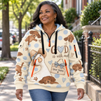 Personalized Duck and Puppies Half-Zip Hoodie