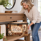 Personalized Leopard Floral Square Storage Basket With Lid