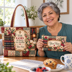 Personalized Vintage Books & Butterfly Quilted Shoulder Bag & Storage Bag