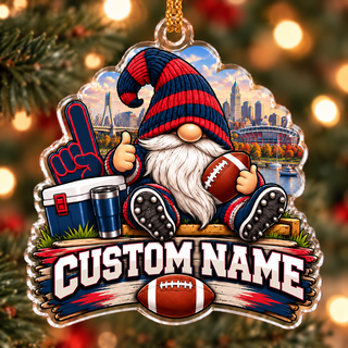 Personalized BOS Football Gnome Ornament