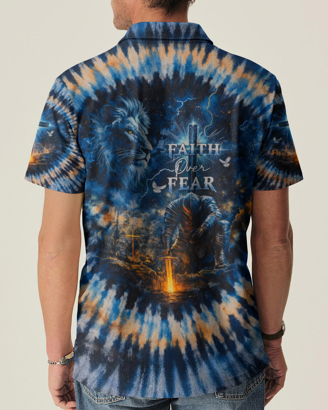 Faith Over Fear Swirl  Men's All Over Print Shirt - Trunx133057