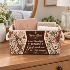 Personalized Floral Lion Storage Basket