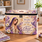 Personalized Purple Floral Square Storage Basket With Lid