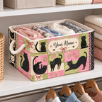 Personalized Pastel Black Cats Storage Basket