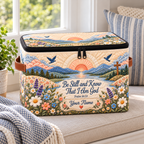Personalized Sunrise Wildflower Square Storage Basket With Lid