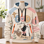 Personalized Tuxedo Cat Bow Half-Zip Hoodie