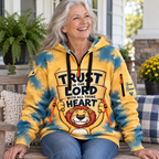 Personalized Smiling Lion Half-Zip Hoodie