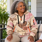 Personalized Vintage Heart Bow Half-Zip Hoodie