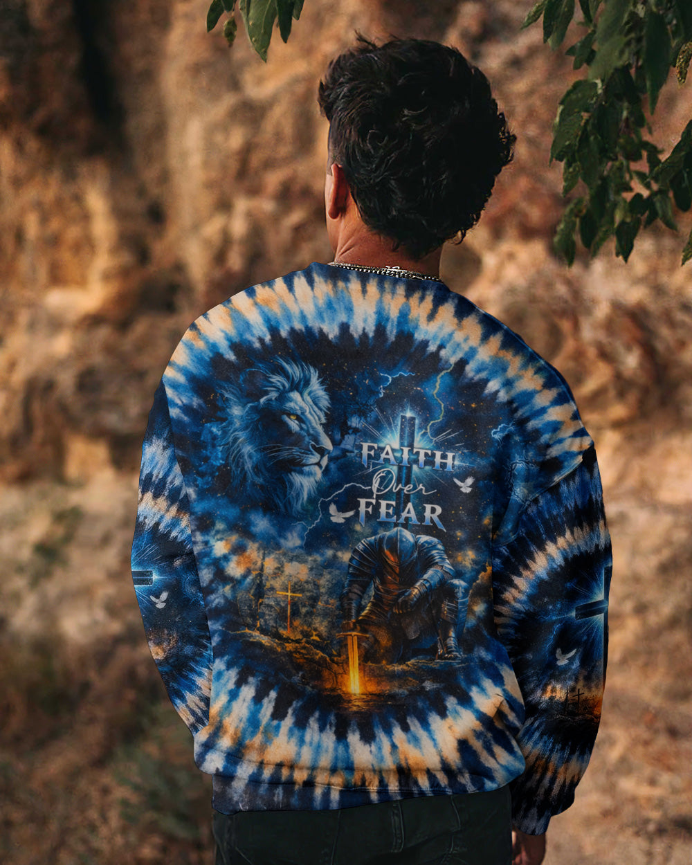 Faith Over Fear Swirl  Men's All Over Print Shirt - Trunx133057