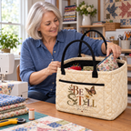 Personalized Vintage Butterfly Quilted Storage Basket