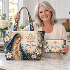 Personalized Blue Veil Floral Quilted Shoulder Bag & Storage Bag