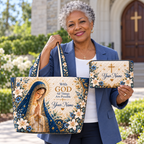 Personalized Blue Veil Floral Quilted Shoulder Bag & Storage Bag