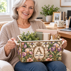 Personalized Vintage Iris Monogram Storage Basket