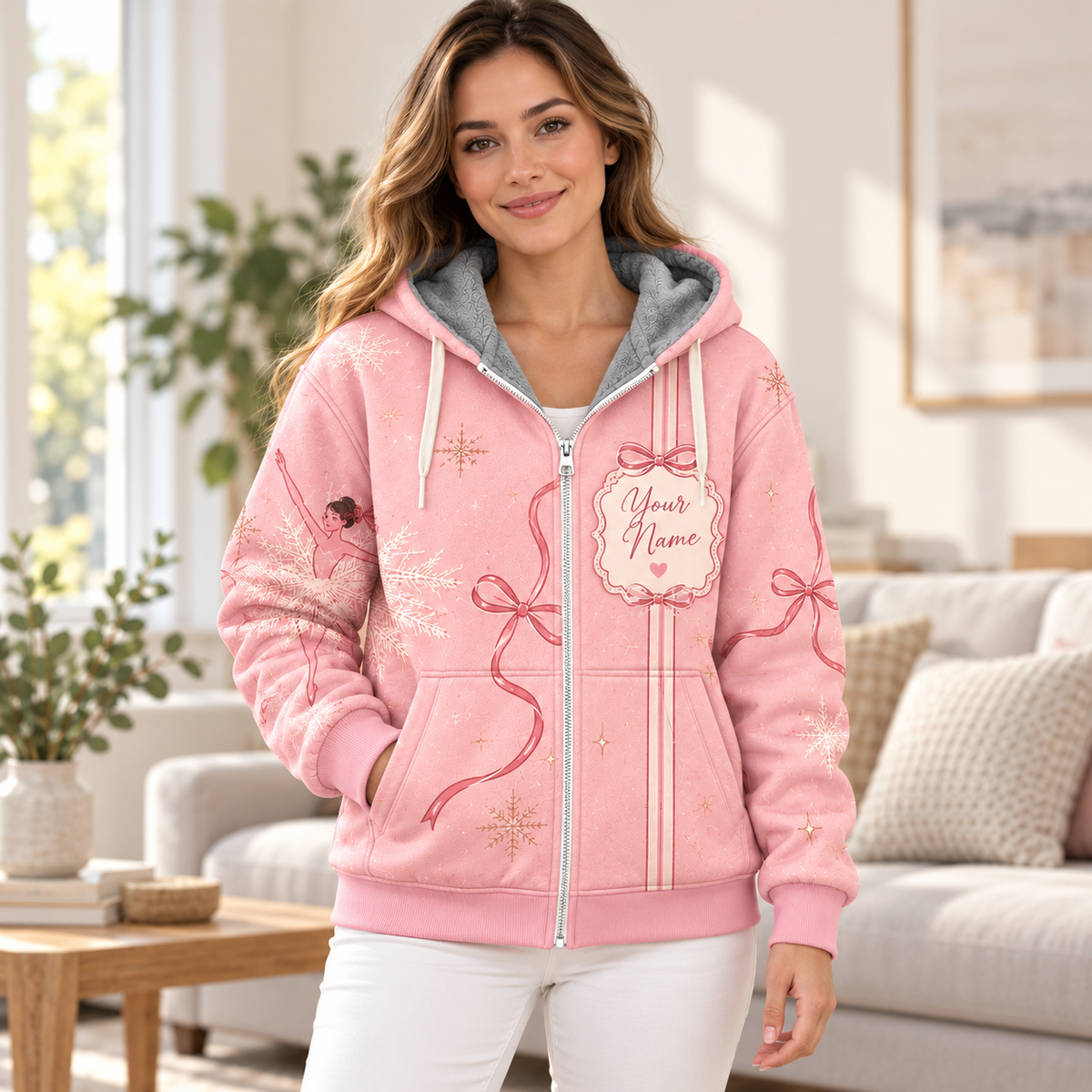 Snowflake Ballerina Personalized Fleece Jacket