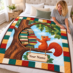 Personalized Squirrel Tree Library Quilt