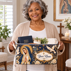 Personalized Navy Floral Dove Storage Basket