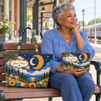 Personalized Moonlit Cottage Quilted Shoulder Bag & Storage Bag