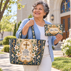 Personalized Ornate Floral Quilted Shoulder Bag & Storage Bag