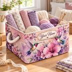 Personalized Hummingbird Floral Storage Basket