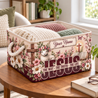 Personalized Floral Lamb Storage Basket