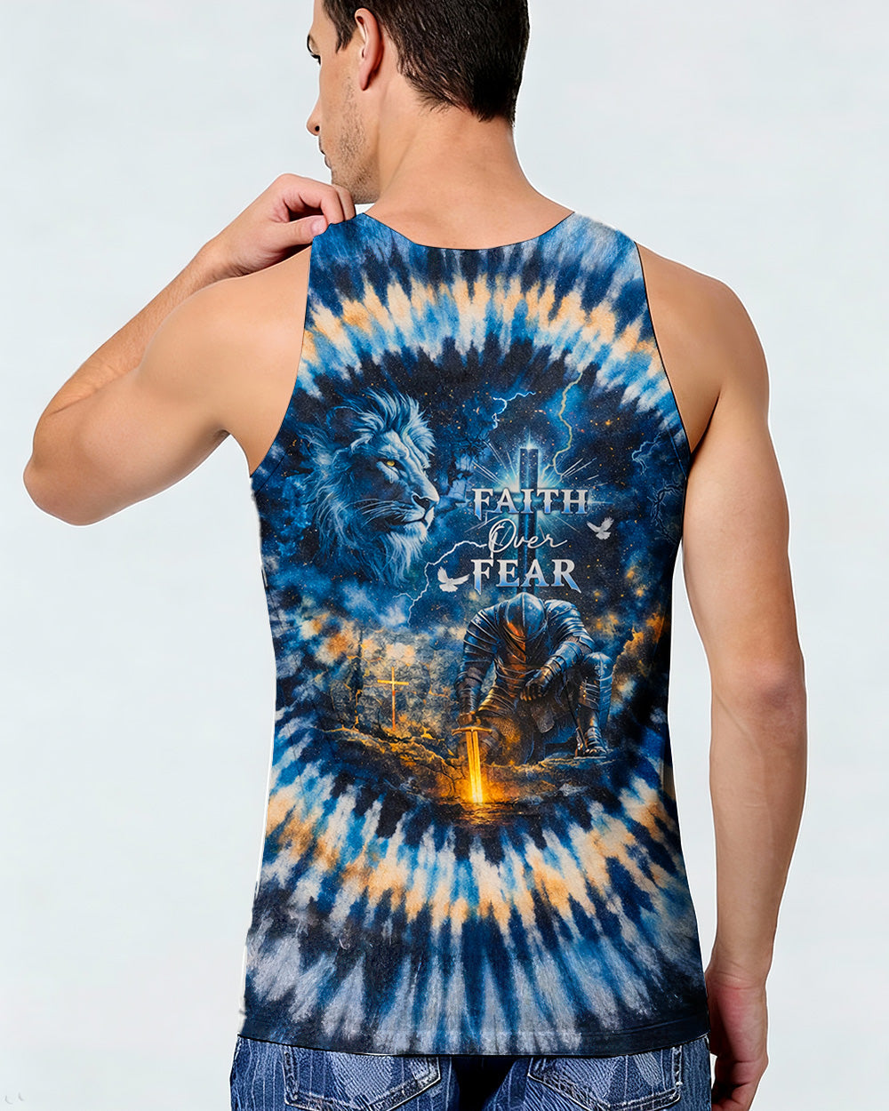 Faith Over Fear Swirl  Men's All Over Print Shirt - Trunx133057