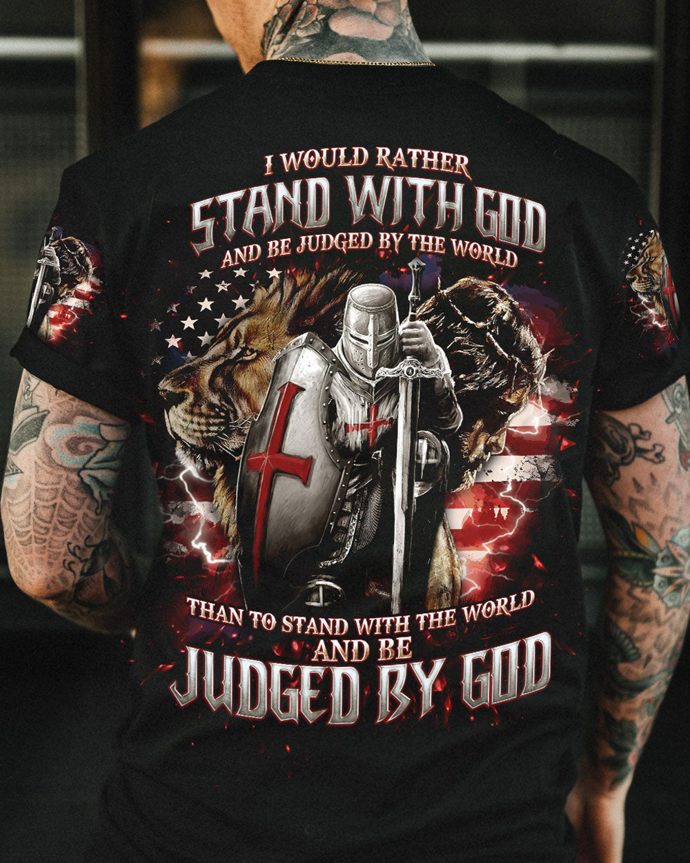I Would Rather Stand With God Warrior Men's All Over Print Shirt - Trunx115243