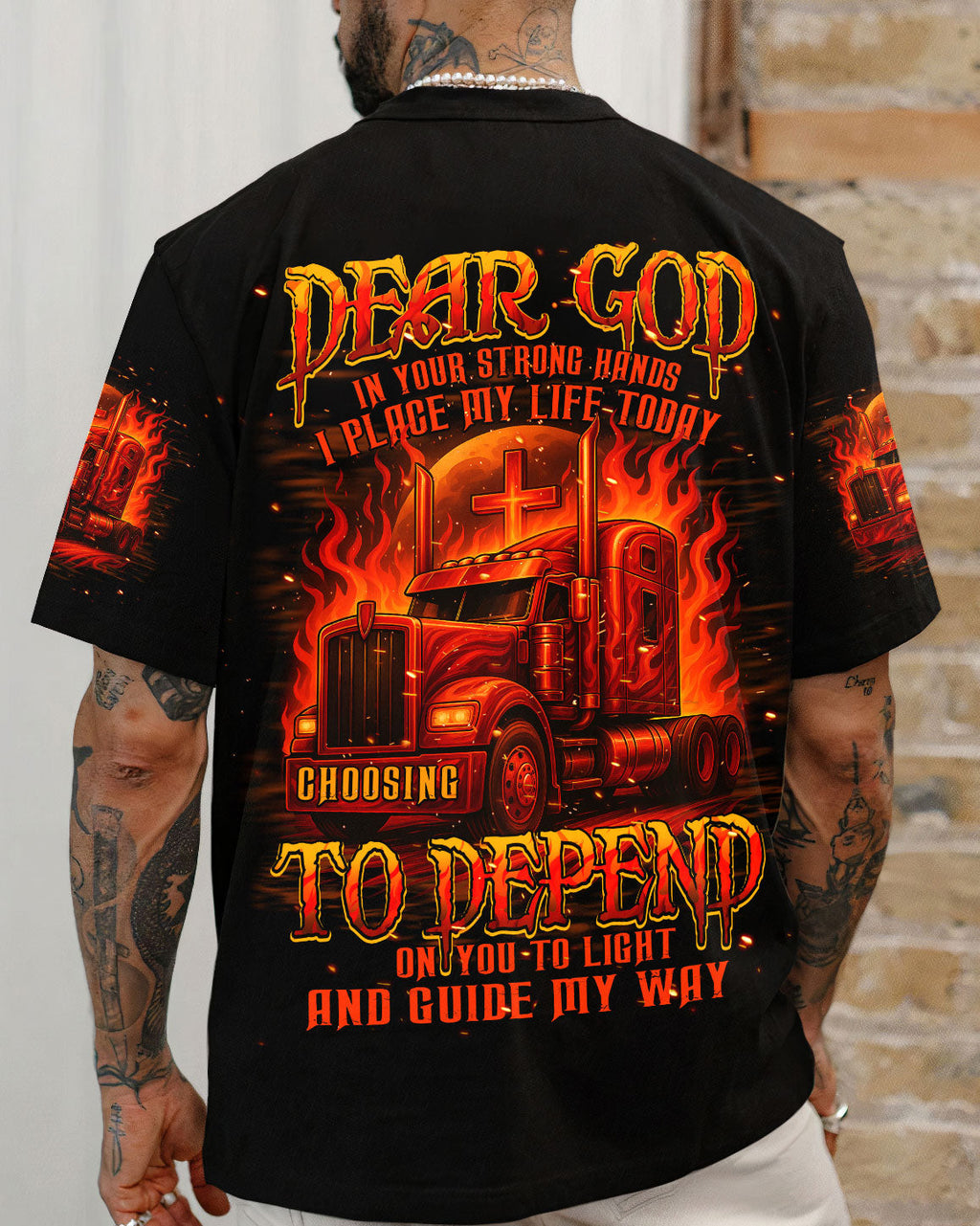 Dear God Trucker Men's All Over Print Shirt - Trunx895637