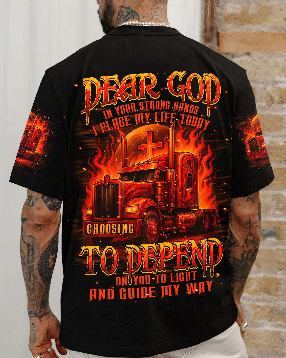 Dear God Trucker Men's All Over Print Shirt - Trunx895637
