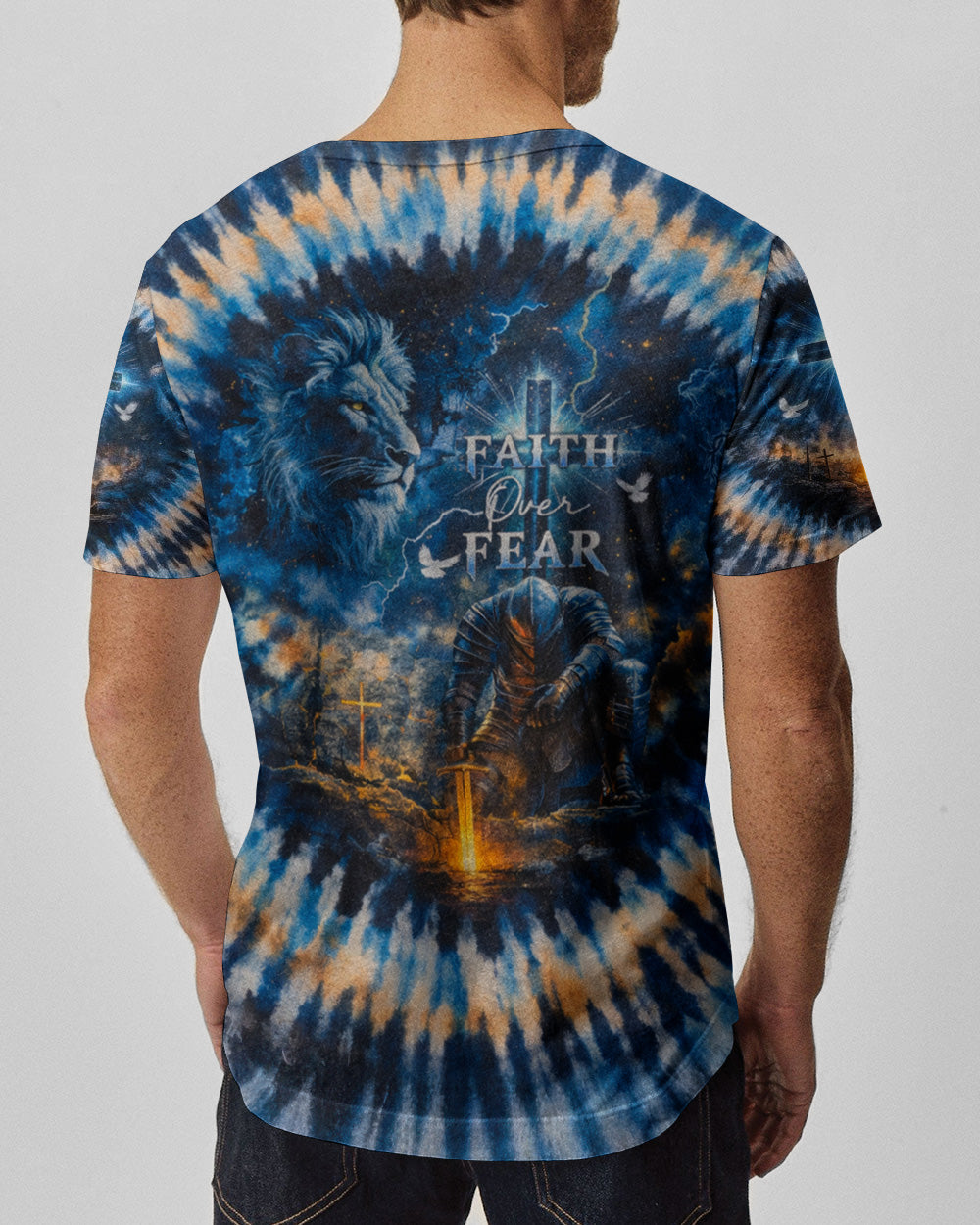 Faith Over Fear Swirl  Men's All Over Print Shirt - Trunx133057