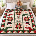 Personalized Snowmen and Patchwork Stars Quilt