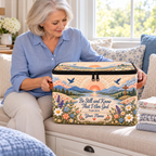 Personalized Sunrise Wildflower Square Storage Basket With Lid