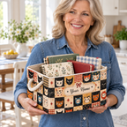 Personalized Retro Cat Faces Storage Basket