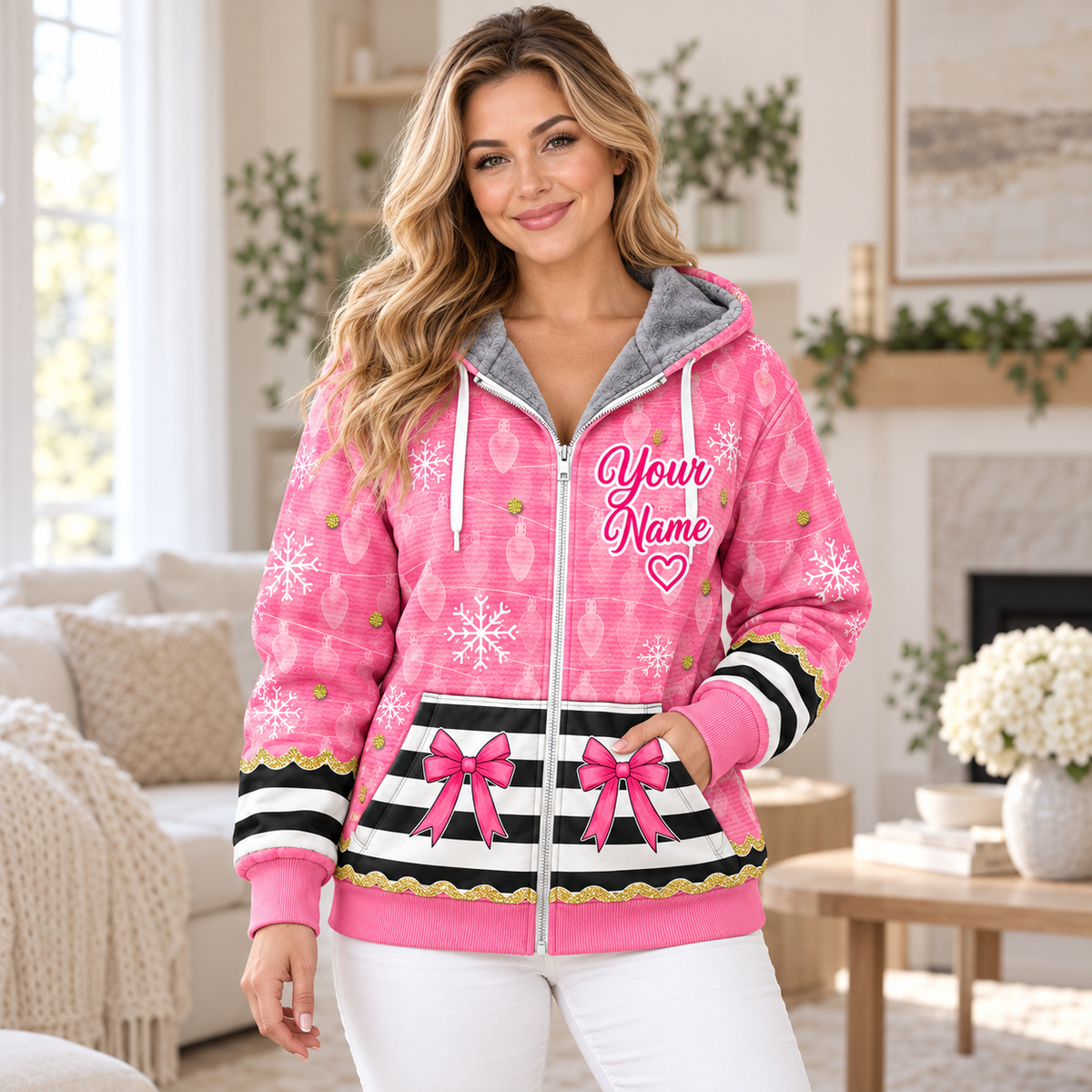 Christmas Gifts Girl Personalized Fleece Jacket