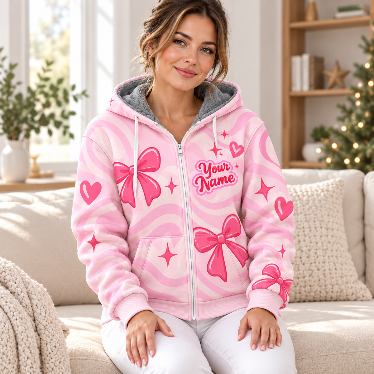 Merry Christmas Groovy Santa Personalized Fleece Jacket