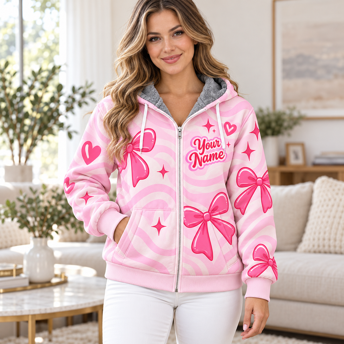 Merry Christmas Groovy Santa Personalized Fleece Jacket