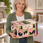 Personalized Pastel Black Cats Storage Basket