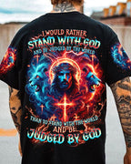 I Would Rather Stand With God Jesus Lion Men's All Over Print Shirt - Trunx777499