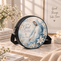 Personalized Virgin Mary With God Personalized Leather Round Bag