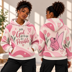 Pink Winged Frog Waffle Hoodie