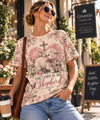 The Lord Is My Shepherd Floral Christian T-Shirt | Psalm 23