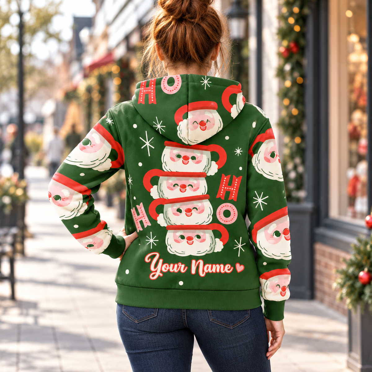 Ho Ho Ho Santa Mug Personalized Fleece Jacket
