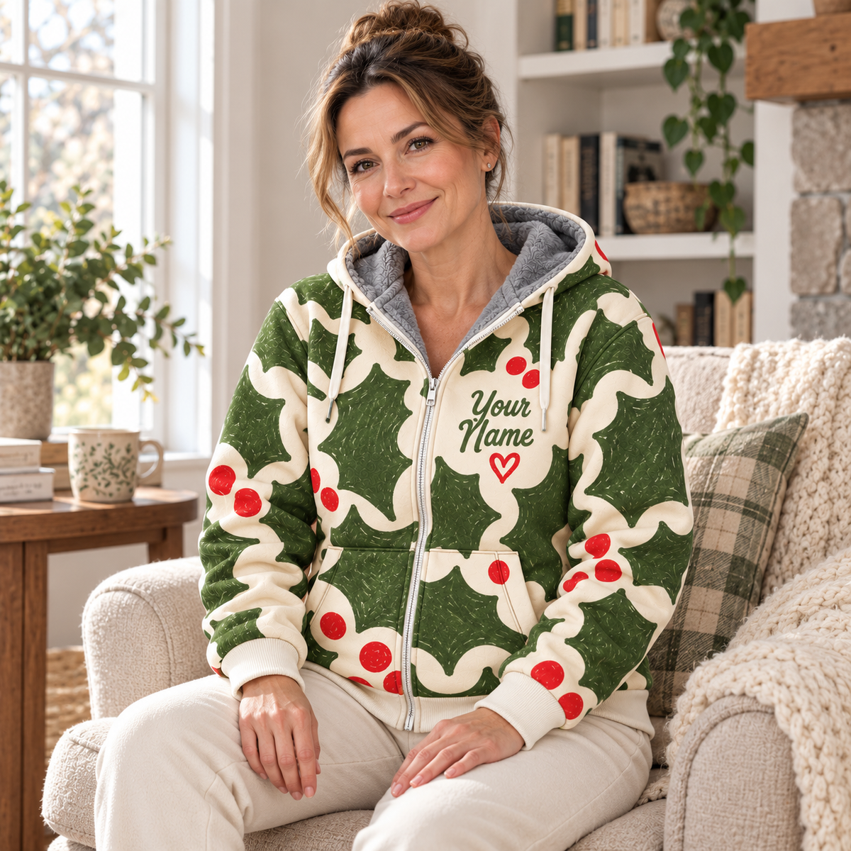 Holly Jolly Personalized Fleece Jacket