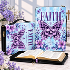 Faith Skull Butterfly Purple Lily Bible Cover