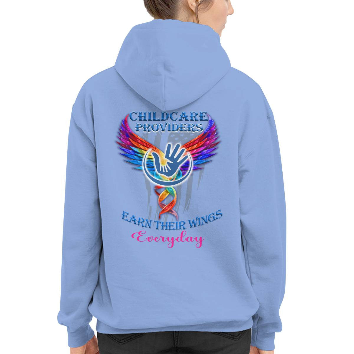 Awesome Childcare Providers Earn their wings everyday-Hoodie-#F091024EARTH16BCHPRZ2